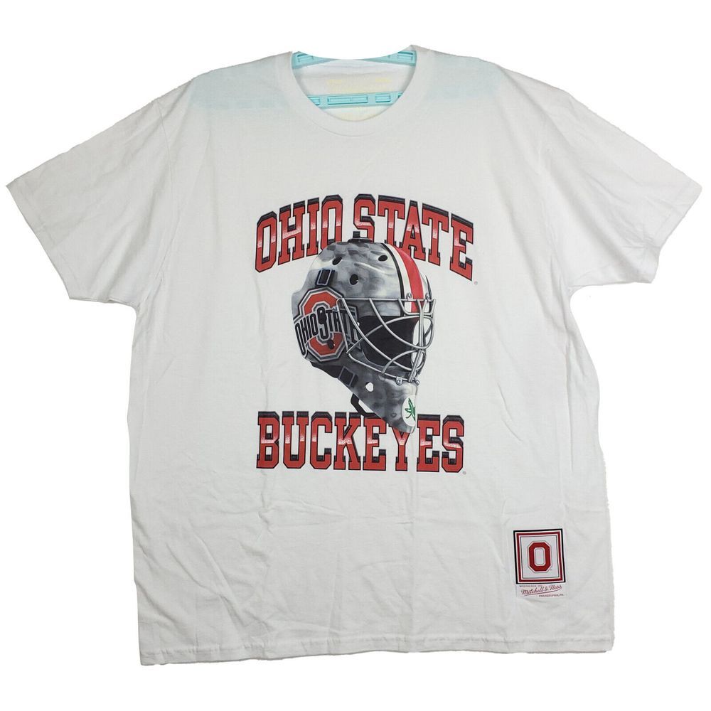 Ohio State Buckeyes Mitchell & Ness NCAA XL‎ XLarge Hockey Helmet Art White New